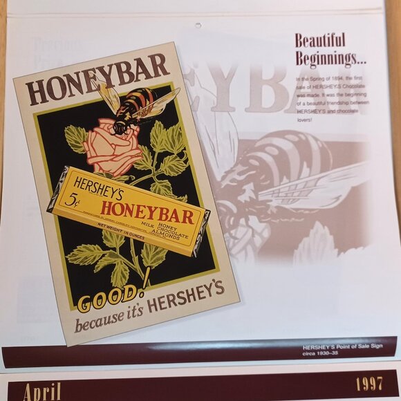 Vintage 1997 Hersheys Chocolate Calendar Days Same as 2025 - Picture 4 of 7